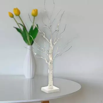 Светильник в виде березовой веточки для праздничной спальни ко Дню святого Валентина чёрный