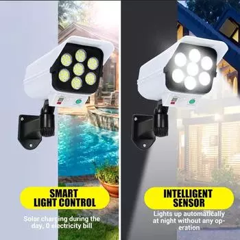 Светильники на солнечных батареях Светодиодные настенные светильники Камеры симуляции наблюдения Уличное освещение Дворовые интеллектуальные сенсорные светильники 1 pc