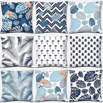 Светло-голубая квадратная наволочка в современном стиле, украшение для дома, автомобильный диван, наволочка 40x40cm