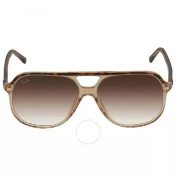 Светло-коричневые квадратные солнцезащитные очки унисекс Ray Ban Bill с градиентом RB2198 129251 56