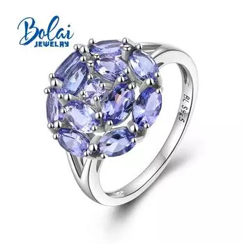 Светло-роскошное женское кольцо с синим танзанитом из стерлингового серебра 925 пробы, простой дизайн, подарок на годовщину US RING SIZE 6# синий
