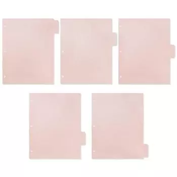 Светло-розовые разделители для переплетов. Пластиковый переплет для страниц. Набор разделителей с 3 отверстиями. Главная
