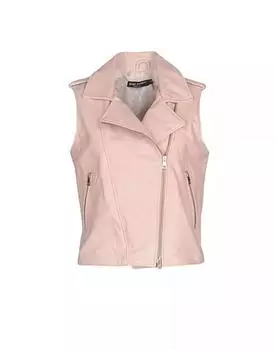 Светло-розовый Барби Зимний стильный жилет кожаный жилет пальто нарядное женское из овчины XS светло-розовый