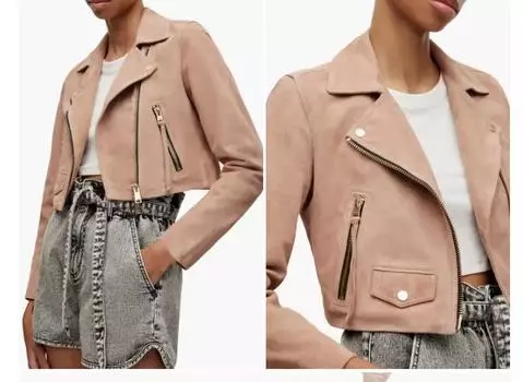 Светло-розовый дизайн, замшевая одежда ручной работы, женская кожаная куртка из овечьей кожи, Барби XS розовый