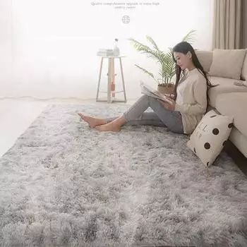 Светло-серый ковер для гостиной, плюшевый ковер, кровать, пол, пушистые коврики, противоскользящие коврики для домашнего декора, мягкие бархатные ковры, детское одеяло 40x60cm(15.7x23.6In) синий