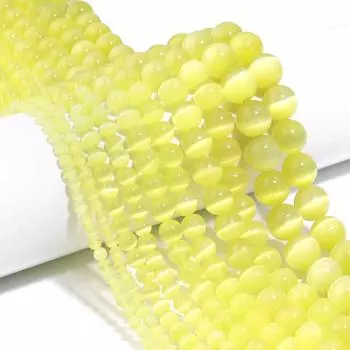 Светло-желтый опал, круглые бусины из камня для изготовления ювелирных изделий, браслет ручной работы, 15 дюймов, нить Dia 4mm