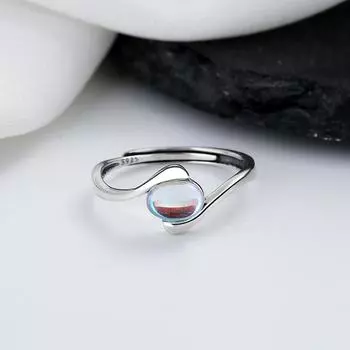 Светлое роскошное кольцо из стерлингового серебра S925 с лунным камнем, простое модное универсальное нишевое кольцо, женское кольцо на указательный палец для холодного ветра