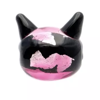 Светлячок Стеклянные бусины для кошек Розовые Детали Аксессуары Производство Зерно Продавец Искусство Манеки Неко Окинава Сувенир Кошка Стрекоза Бусины 2 Бусины [ЗОЛОТОЙ КАМЕНЬ] розовый