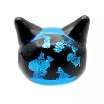 Светлячок стеклянные бусины кошки детали производства зерна продавец искусства синий счастливый кот Окинава сувенир кошка стрекоза бусины 10 бусин [ЗОЛОТОЙ КАМЕНЬ]