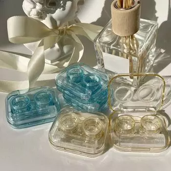 Светлые чехлы для контактных линз. Жесткий пластиковый защитный чехол с аксессуарами. Многоцелевые инструменты для контактных линз.