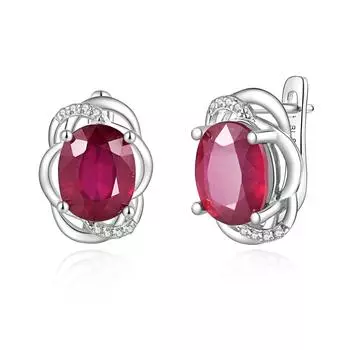 Светлые роскошные модные серьги из стерлингового серебра 925 пробы с натуральным рубином, ов8*10 мм, 7 карат, для женщин, подарок на годовщину помолвки M красный