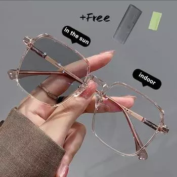 Светочувствительные, меняющие цвет, плоские зеркала, женские, маленькая красная книга, простые очки Joker Blue, модные очки Han Chao чёрный