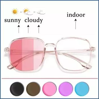 Светочувствительные солнцезащитные очки с изменением цвета, очки в металлической оправе для близорукости, корейские женские очки для чтения, от 0 до -6,0 0
