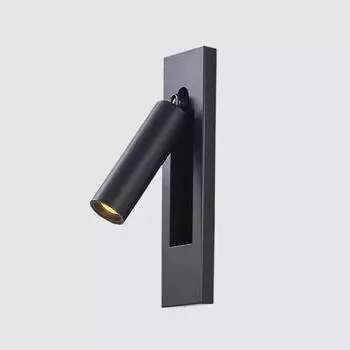 Светодиод, встроенный в прикроватную тумбочку гостиничного номера, спальня, прикроватная лампа, современная и простая с настенным светильником 3W&Warm light чёрный