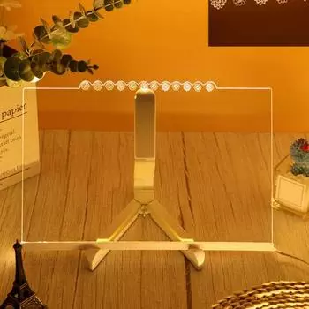 Светодиодная акриловая доска для сообщений с 12 цветными маркерами, легко стирается, штатив с регулируемым углом наклона, USB-шнур питания, красочный светящийся знак A