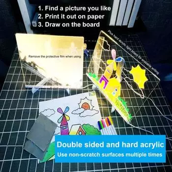 Светодиодная акриловая доска для сухого стирания, расписанная вручную, панельная лампа, компактный дизайн, светящаяся доска для сообщений со светодиодной подсветкой S 7pcs