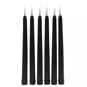 Светодиодная электронная свеча на длинном стержне, черная, для создания атмосферы Хэллоуина, свеча без дыма One Size чёрный