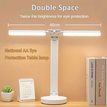 Светодиодная энергосберегающая USB-двойная лампа с цоколем, складная лампа для чтения для детского кронштейна для мобильного телефона, настольная лампа для учебы, стол для спальни DoubleFoldingPlug-In