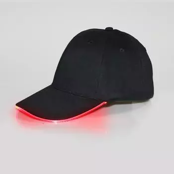 Светодиодная бейсбольная кепка, светящаяся кепка, модная шляпа Snapback, оптоволоконная шляпа, туристическая новая кепка в стиле панк One Size разноцветный