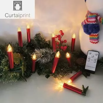 Светодиодная беспламенная мерцающая свеча, на батарейках, имитация, с пультом дистанционного управления, свеча для украшения дома, ко Дню святого Валентина, 20, 30, 40 шт. свечей red