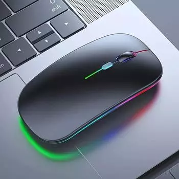 Светодиодная беспроводная мышь USB перезаряжаемая Bluetooth-совместимая RGB-мышь бесшумная эргономичная мышь с подсветкой для ноутбука ПК ipad