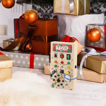 Светодиодная бизибордная доска для развития основных двигательных навыков в помещении, игра для раннего развития, развивающие игрушки, подарочная деревянная панель управления