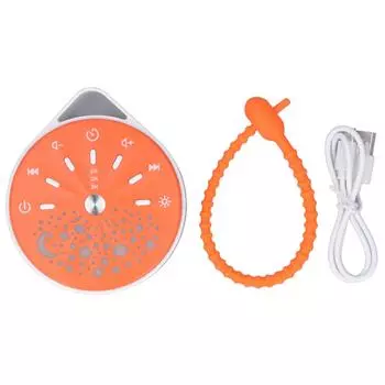 Светодиодная детская звуковая машина с градиентом 7 цветных огней, успокаивающий двухцветный индикатор, звуковое устройство для сна оранжевый