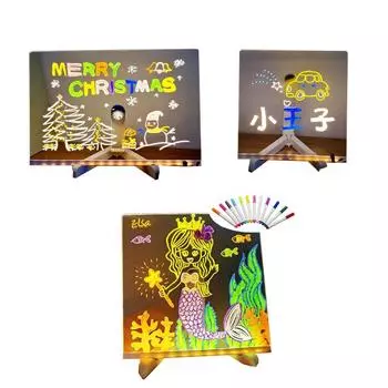 Светодиодная доска для заметок, доска для сухого стирания с подставкой, портативная акриловая светящаяся заметка, письмо-сообщение 150x150x3mm