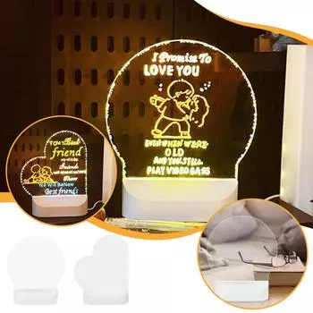 Светодиодная доска для заметок, светящаяся акриловая доска для сообщений, светящаяся доска с регулируемой подставкой и 7 цветными ручками, светодиодная доска для рисования 17,5 мл One Size