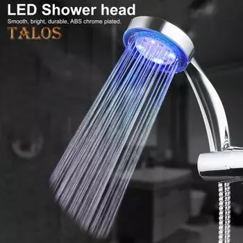 Светодиодная душевая головка со светодиодной подсветкой Светодиодный светящийся разбрызгиватель, меняющий цвет Простая установка Высокоскоростной моторный разбрызгиватель для ванны без батареи B
