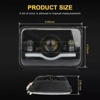 Квадратная 5-дюймовая светодиодная фара с ДХО для легких грузовиков и легковых автомобилей M Horseman, MT/Manual gear