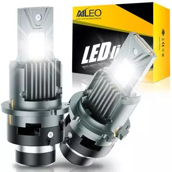 Светодиодная фара AILEO D2S для автомобиля, 22000 люмен, высокая температура 6500 К, белый свет, без дополнительных компонентов, встроенная система plug and play, 2 шт., лампочка, фара, белый