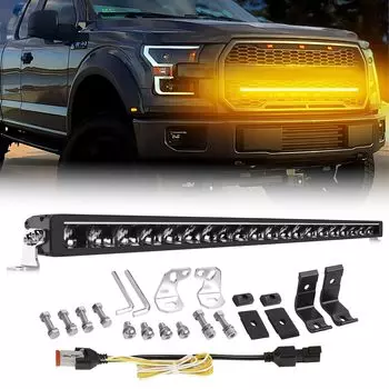 Светодиодная фара BraveWAY, одинарная, 40-дюймовая, тонкая, 1-рядная, комбинированная, с рабочим светом, с монтажным кронштейном и отражателем для внедорожника UTV, белый