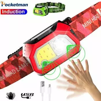 Светодиодная фара COB, 60000 лм, индукционная фара, USB-зарядка, рабочий фонарь со встроенной батареей