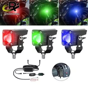 Светодиодная фара для мотоцикла 120 Вт 18000 Лм трехцветный прожектор 6000/3000/10000 К для мотоциклов, грузовиков, внедорожников, UTV, универсальная противотуманная фара 12 В 30 В красный