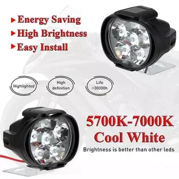 Светодиодная фара для мотоцикла, рабочий свет, противотуманные фары, водонепроницаемые, яркие, аксессуары для вождения, модифицированная лампа Q0L8