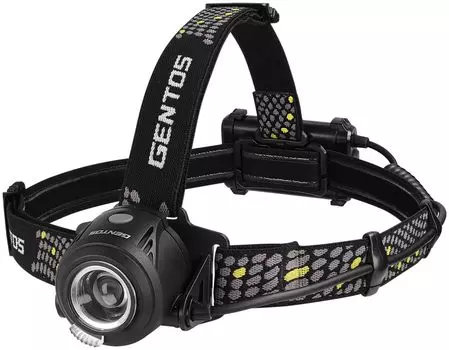 Светодиодная фара GENTOS 420 люмен Практичное освещение 7 часов Распознавание сзади Использует 3 батарейки типа АА или специальный аккумулятор Liberty [Яркость чёрный