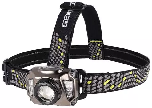 Светодиодная фара GENTOS с возможностью зарядки через USB, 670 Вт, освещение, питание от специальной аккумуляторной батареи или 3 батареек типа ААА Axley [Яркость люменов/практическая 2,5 чёрный