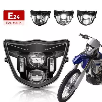 Светодиодная фара WR450F WR250F для YAMAHA WR TTR YZ XT 125 250 400 450 R/F MX Enduro, фара для мотоцикла E-mark Dirt Bike чёрный