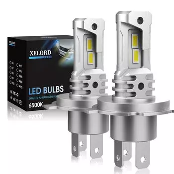 Светодиодная фара XELORD H4 для автомобилей/мотоциклов, совместимая с техосмотром, переключение ближнего/дальнего света, светодиод H4