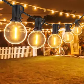 Светодиодная гирлянда, лампочки G40, E12, непростая в использовании, для украшения дня рождения, школы, Хэллоуина, GLUROO, водонепроницаемая, 7,6 м, цветная,