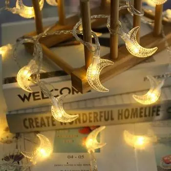 Светодиодная гирлянда на батарейках, романтическая, практичная, луна, звезда B