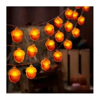 Светодиодная гирлянда с функцией таймера 8 режимов питание от батареек тыква кленовые листья гирлянда лампа Хэллоуин осеннее украшение 1.5M D