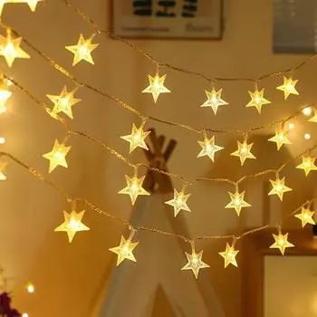Светодиодная гирлянда со звездами «С Днем Рождения» — подвесной светильник для праздников и украшений 3m 20 lights USB model теплый белый