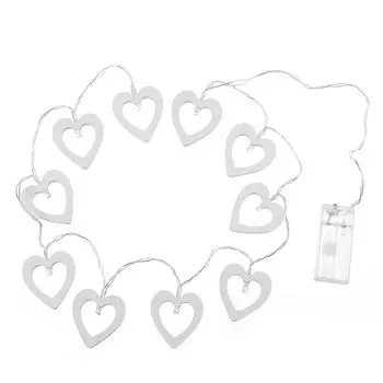 Светодиодная гирлянда в форме сердца для батарейного отсека, декоративная гирлянда для наружной и внутренней праздничной вечеринки