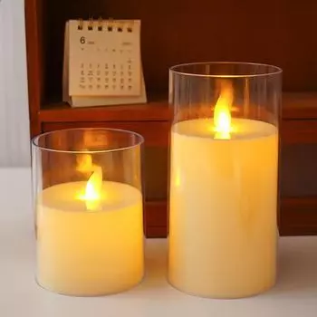 Светодиодная имитация свечи в акриловой чашке — идеально подходит для романтических свадеб, дней рождения и украшений 10.5cm high (bullet style)