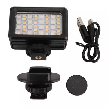 Светодиодная камера, водонепроницаемая, 40 м, 2700 К - 5600 К, портативная подводная RGB-видеолампа для прямой трансляции