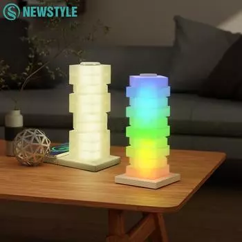 Светодиодная креативная прикроватная лампа, беспроводное зарядное устройство, креативный ночник, рассеянный свет RGB, сделай сам, регулируемая яркость, ночник, спальня, дек.