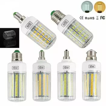 Светодиодная кукурузная лампа E27 AC110V 5730 SMD, от 24 до 165 светодиодов, прожектор для внутреннего освещения E27 24 LEDs холодный белый