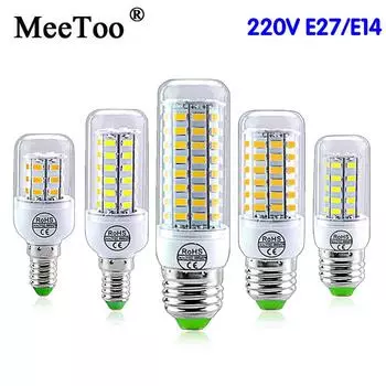 Светодиодная кукурузная лампа E27 E14, светодиодная лампа SMD5730, 220 В, кукурузная лампа, 24, 36, 56, 72 светодиода, люстра, свеча, светодиодный светильник для украшения дома, ампула